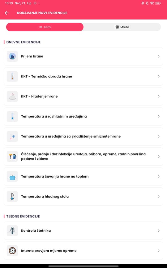 DHM aplikacija — provjera evidencija